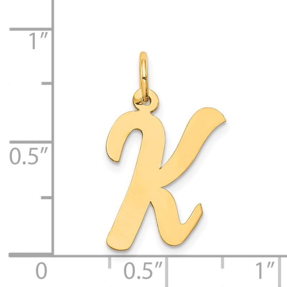 Kazi Luxury 14k Yellow Gold Large Script Letter K… - image 4